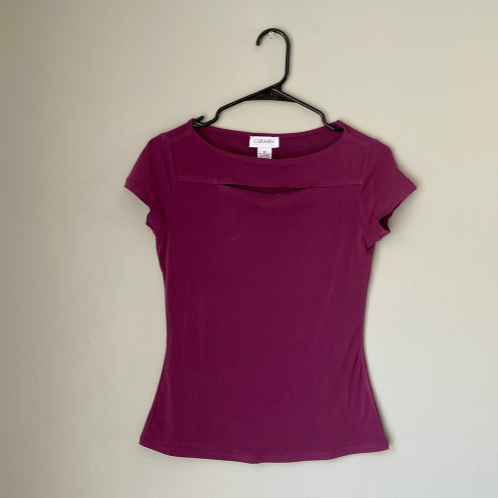 XS Boat Neck Cutout TShirt
